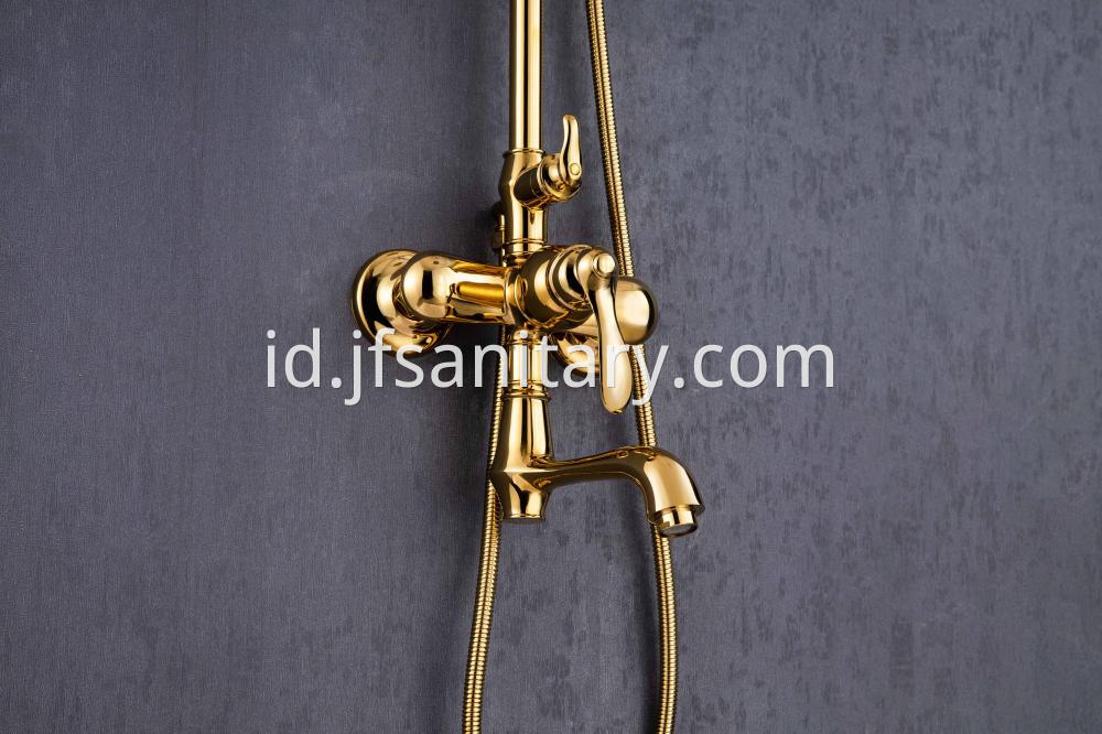 Bathroom Rain Shower Set Hand Shower Gold